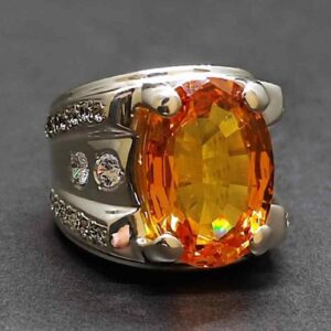 18 Carat Yellow Citrine Men’s Ring