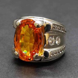 18 Carat Yellow Citrine Men’s Ring