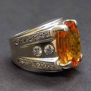 18 Carat Yellow Citrine Men’s Ring