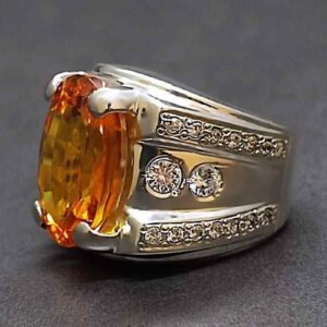 18 Carat Yellow Citrine Men’s Ring