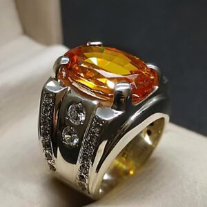 18 Carat Yellow Citrine Men’s Ring