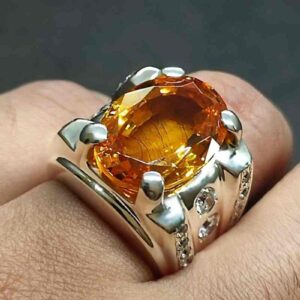 18 Carat Yellow Citrine Men’s Ring