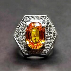 12 Carat Yellow Citrine Men’s Ring