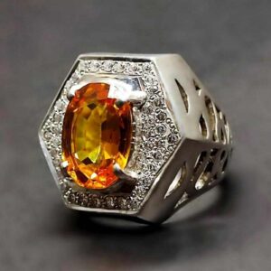 12 Carat Yellow Citrine Men’s Ring