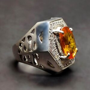 12 Carat Yellow Citrine Men’s Ring