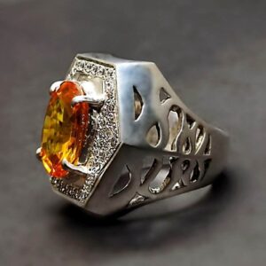 12 Carat Yellow Citrine Men’s Ring