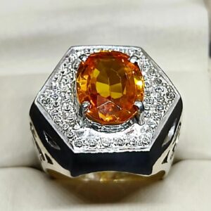 12 Carat Yellow Citrine Men’s Ring