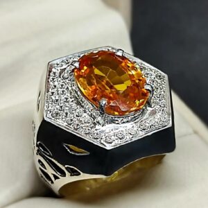 12 Carat Yellow Citrine Men’s Ring