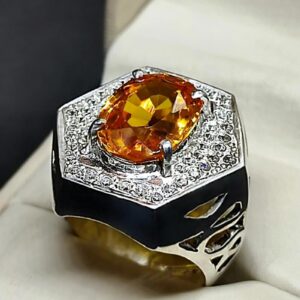 12 Carat Yellow Citrine Men’s Ring