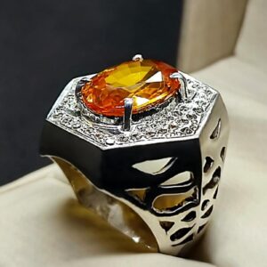12 Carat Yellow Citrine Men’s Ring