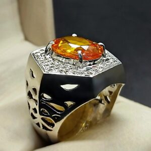 12 Carat Yellow Citrine Men’s Ring