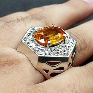 12 Carat Yellow Citrine Men’s Ring