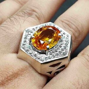 12 Carat Yellow Citrine Men’s Ring
