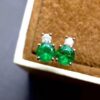 2 Carat Natural Emerald Earrings