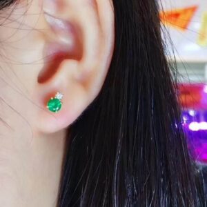 2 Carat Natural Emerald Earrings