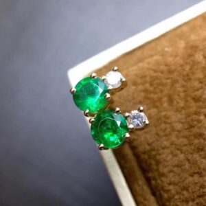 2 Carat Natural Emerald Earrings