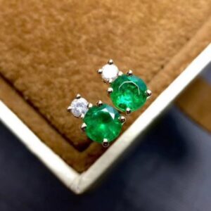 2 Carat Natural Emerald Earrings