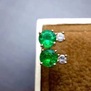2 Carat Natural Emerald Earrings