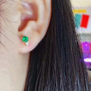 2 Carat Natural Emerald Earrings