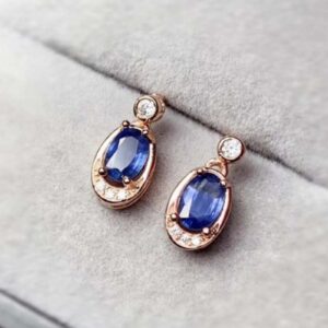 Natural Ceylon Blue Sapphire Earrings