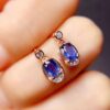 Natural Ceylon Blue Sapphire Earrings