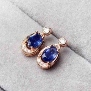 Natural Ceylon Blue Sapphire Earrings