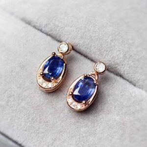 Natural Ceylon Blue Sapphire Earrings