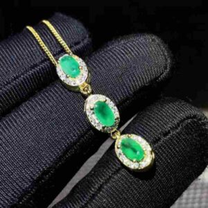 3 Carat Zambian Emerald Handmade Jewelry Set