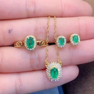 Zambian Emerald Handmade Jewelry Set