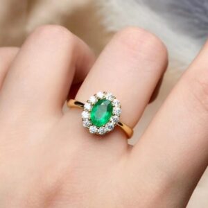 Zambian Emerald Floral Jewelry Set