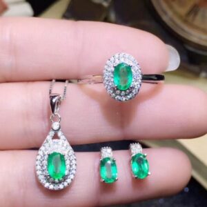 Zambian Emerald Wedding Jewelry Set