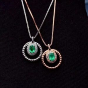 1 Carat Zambian Emerald Pendant