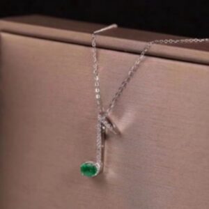 1 Carat Zambian Emerald L Shape Pendant