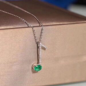 1 Carat Zambian Emerald L Shape Pendant