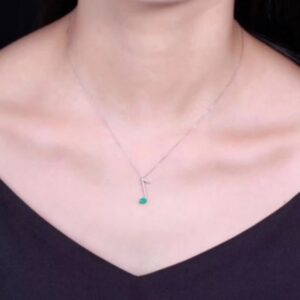 1 Carat Zambian Emerald L Shape Pendant