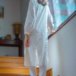 Women Cream White Shalwar Kameez