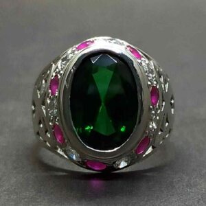 Green Lab Zircon Sterling Silver 925 Ring