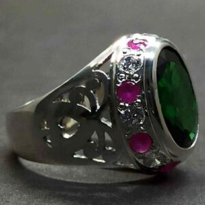 Green Lab Zircon Sterling Silver 925 Ring