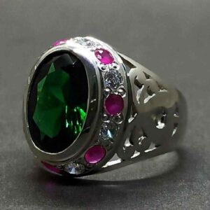 Green Lab Zircon Sterling Silver 925 Ring