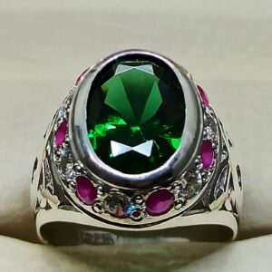 Green Lab Zircon Sterling Silver 925 Ring