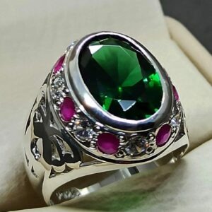 Green Lab Zircon Sterling Silver 925 Ring