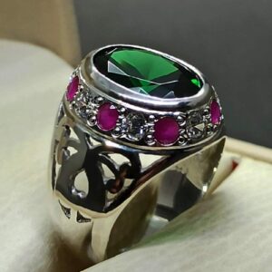Green Lab Zircon Sterling Silver 925 Ring