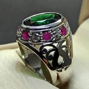 Green Lab Zircon Sterling Silver 925 Ring