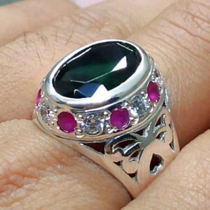 Green Lab Zircon Sterling Silver 925 Ring