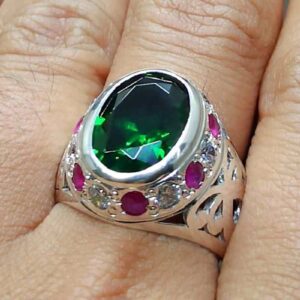 Green Lab Zircon Sterling Silver 925 Ring