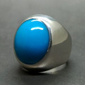 Big Neshapuri Feroza Sterling Silver 925 Ring