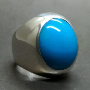 Big Neshapuri Feroza Sterling Silver 925 Ring