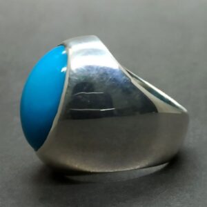 Big Neshapuri Feroza Sterling Silver 925 Ring