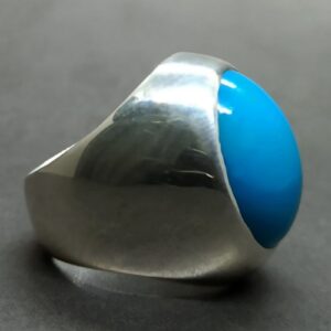 Big Neshapuri Feroza Sterling Silver 925 Ring