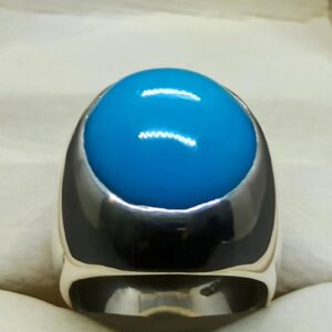 Big Neshapuri Feroza Sterling Silver 925 Ring